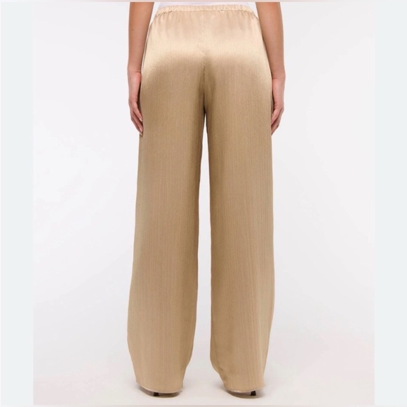 A&F Gold Metallic Pleated Wide Leg Pants L | Holiday Party NYE Outfit - Picture 5 of 13